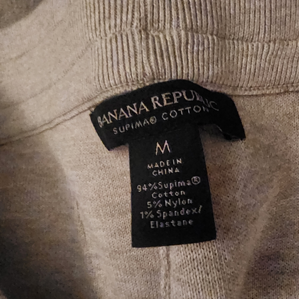 Men's Banana Republic Supima Set Oatmeal/Cream (Medium Top & Bottom) - Picture 13 of 14